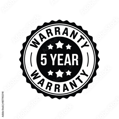 Warranty seal with 5 year guarantee and stars