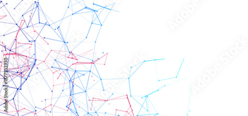 Abstract digital technology hi-tech futuristic blue white background, cyber information communication, innovation future tech data, internet network connection, Ai big data lines dots, circuit vector