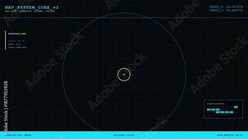 Satellite Navigation Interface – Real-Time GPS Tracking HUD Animation Loop.
