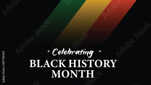 Black history month vector banner illustration for social media, card, poster on black background.