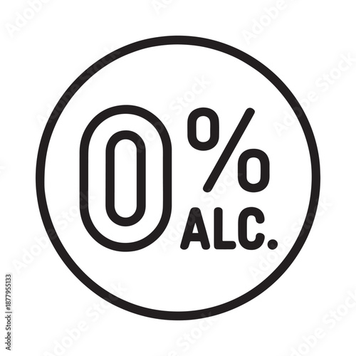 a black and white logo with 0 alc text