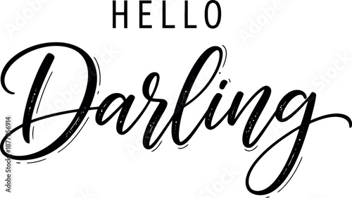 Hello darling text on transparent background isolated on transparent background