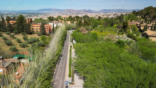 Aerial view of Granada, Andalusia. Southern Spain