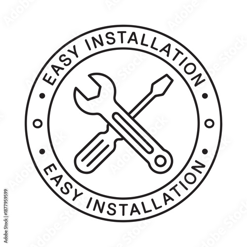easy installation logo with crossed wrench and screwdriver