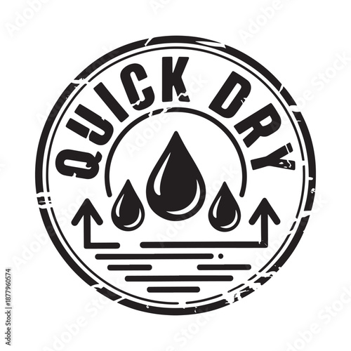 quick dry logo with water droplets and arrows
