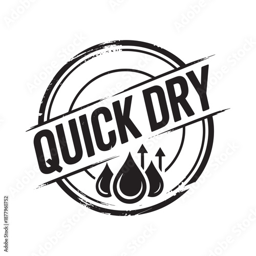 quick dry logo with water droplets and arrows