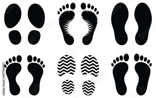 Footprint graphic vector illustration, showcasing footsteps and track concept, vector design element for travel
