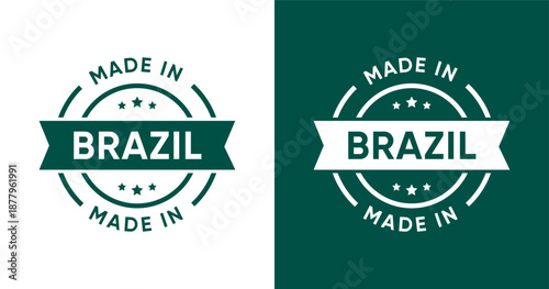 Made in Brazil Stamp badge sign icon design