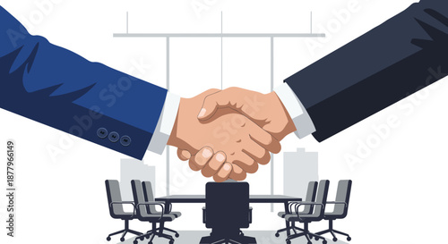 Business People Shaking Hands in Meeting Room.