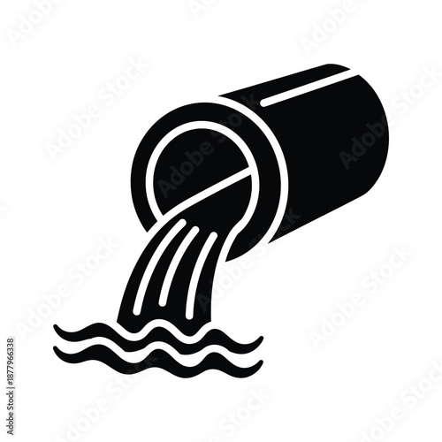 Pipe Pollution Icon - Water Contamination Symbol