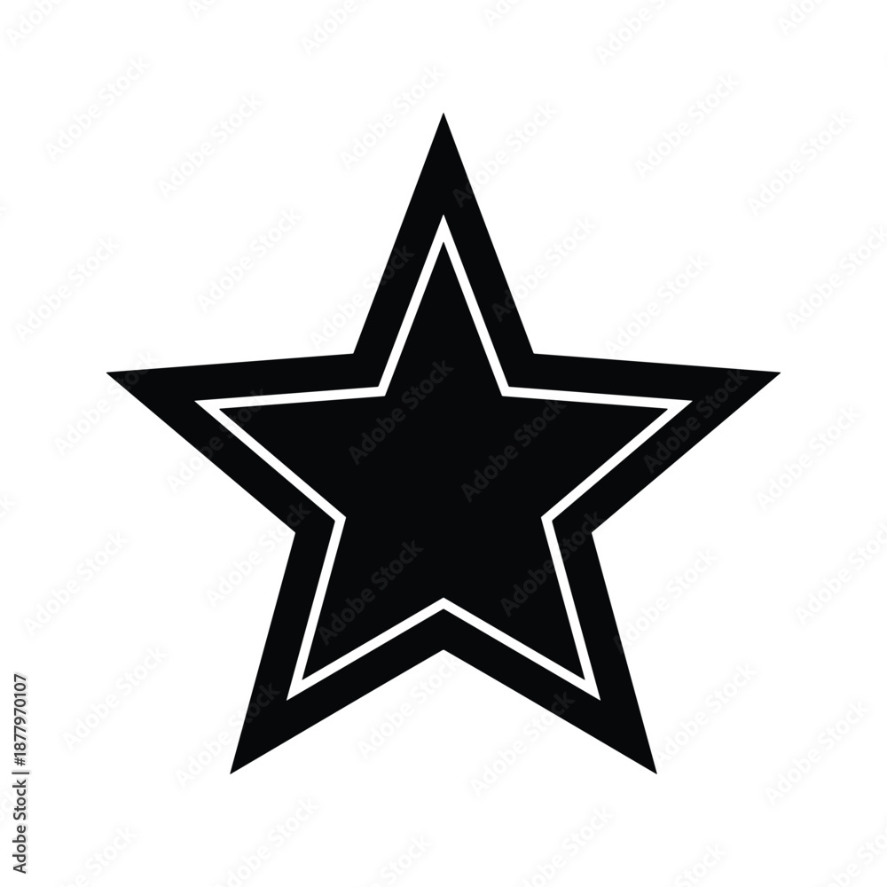 Obraz premium Black Five-Pointed Star Icon on White Background