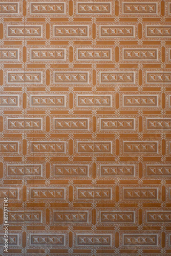 old retro vintage ornament wallpaper on background. Background wall design.