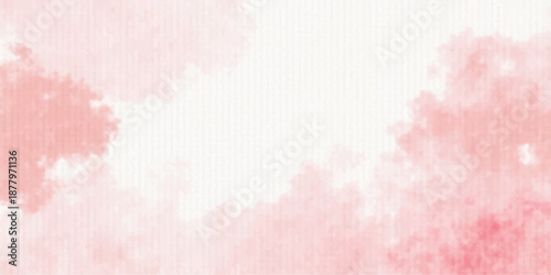 Pink abstract watercolor background with a vintage pastel flower pattern and grunge paper texture creates an artistic wedding card backdrop design