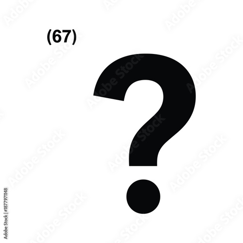 Question Mark Symbol on White Background