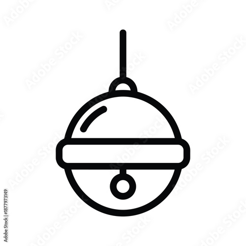 Simple Line Drawing of a Fishing Bobber