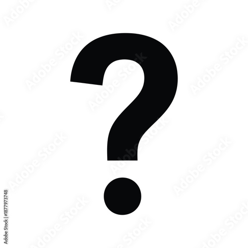 Question mark vector silhouette icon isolated on white background for graphic design