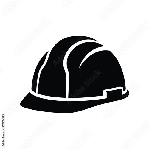 Construction hard hat vector silhouette icon for safety and industrial design