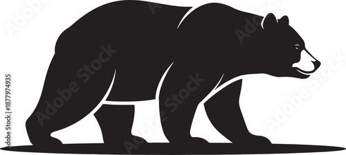 Black bear silhouette vector graphic