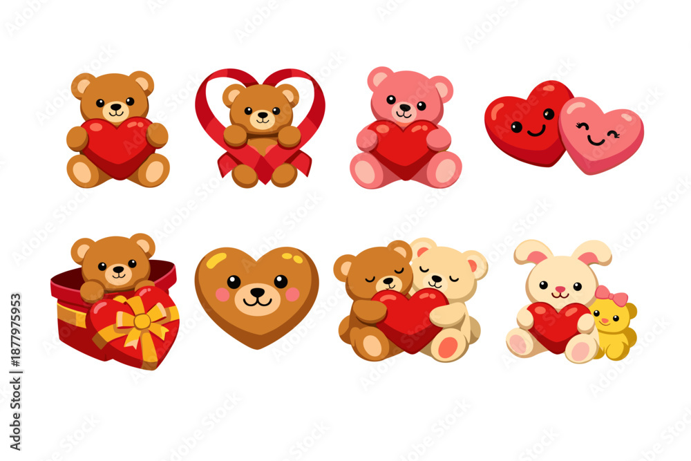 Obraz premium Valentine's Day cartoon illustrations set