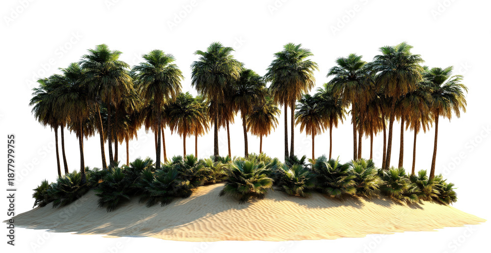 Fototapeta premium Tropical Palm Trees on Sandy Island