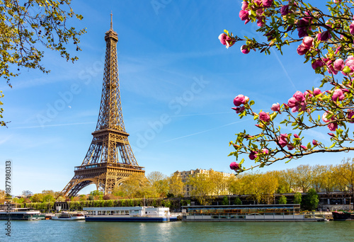 Foto Eiffel Tower and Seine river in spring, Paris, France