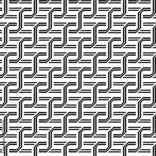 Wallpaper Mural Seamless black and white geometric line pattern with modern zigzag shapes. Minimal abstract vector background perfect for wallpaper, fabric, web, and branding design Torontodigital.ca