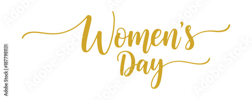 Women's Day. Trendy handwritten calligraphy. Text in colorful ink, isolated on white and transparent backgrounds for your design ideas. Vector Illustration

