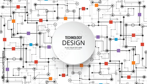 abstract technology background with colorfull box