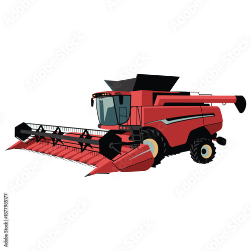 combine harvester in action
