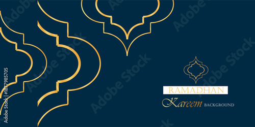 Ramadan kareem banner with Islamic traditional vintage geometric pattern frame. For digital banners or can be printed.poster. flayer