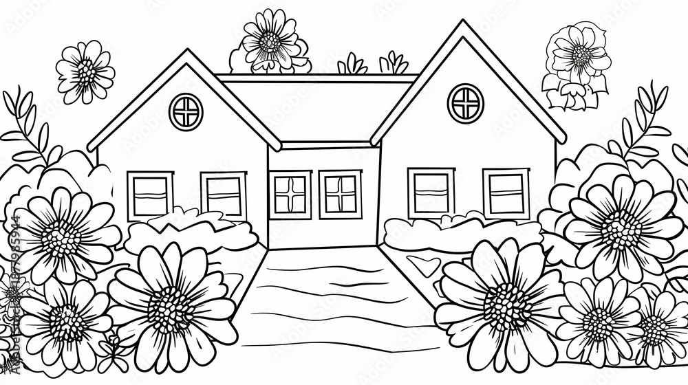 Fototapeta premium Adult colouring book page