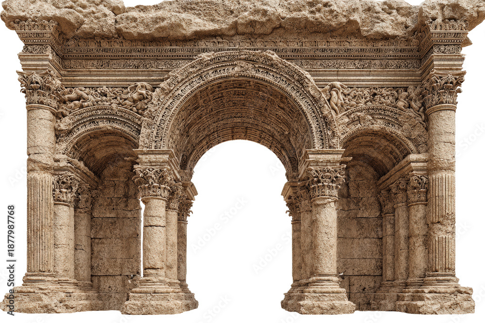 Obraz premium Roman Triumphal Arch with Intricate Stone Carvings