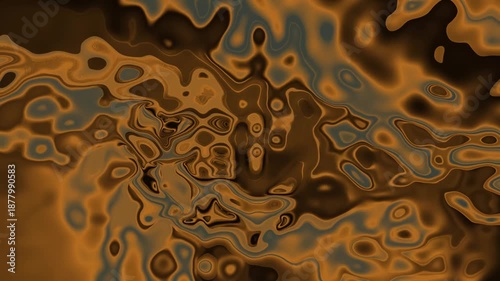Abstract Liquid waves motion flowing brown colour background Seamless looping. Video animation Ultra HD 4K 3840x2160