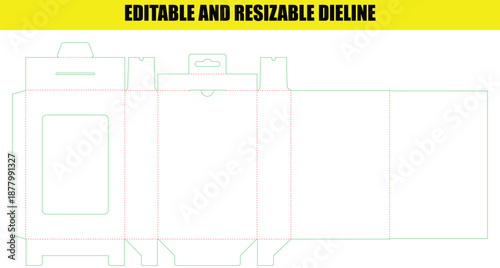 Editable and Resizable Dieline Template for Custom Boxes