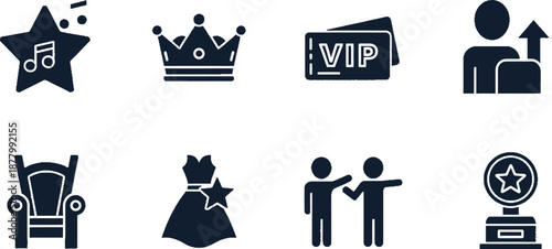 St david's day celebration icons featuring royal and musical symbols