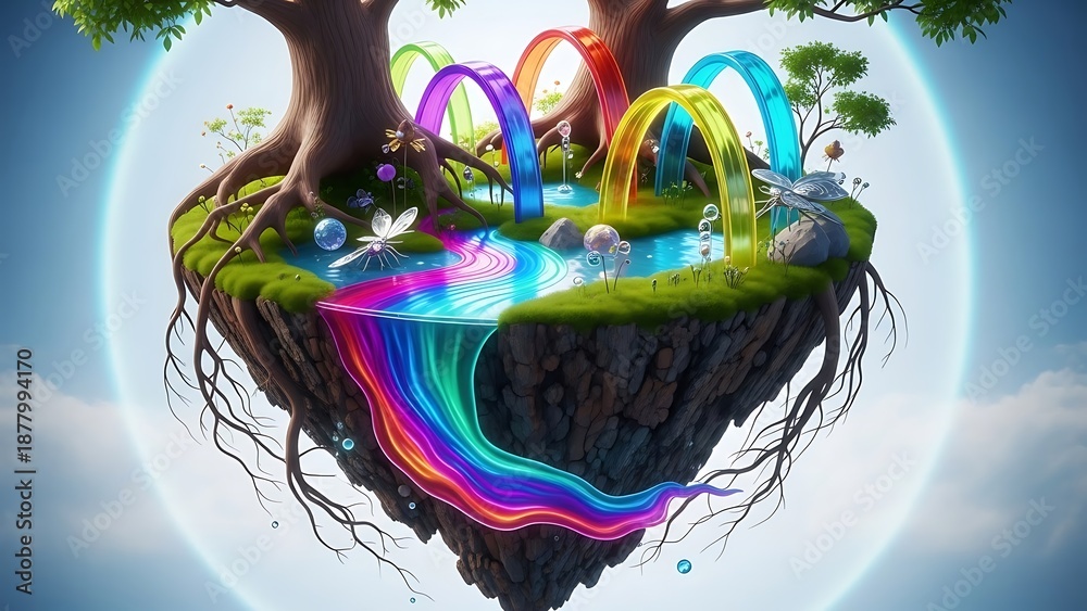 Fototapeta premium Floating Island of Wonders