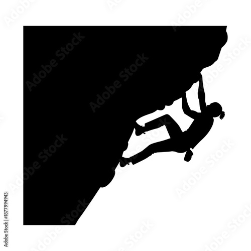 Extreme Rock Climbing Silhouette Challenging Vertical Mountain Ascent 2.