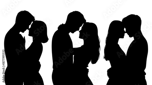 Couples Kissing Silhouettes