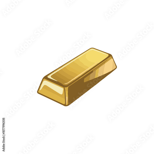 Gold Bar Icon – Luxury Wealth, Bullion, Investment Symbol Vector Illustration