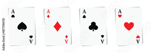 Ace of spades vector icon. Spade ace playing card. Playing cards symbols vector icon. Hearts, spades, diamonds and clubs symbol