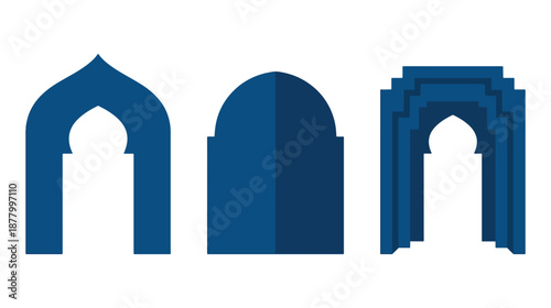 Islamic Arch Window Shape Vector Set