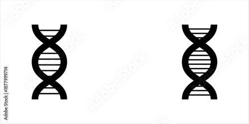 DNA flat vector icon set. Simple solid symbol isolated on white background.