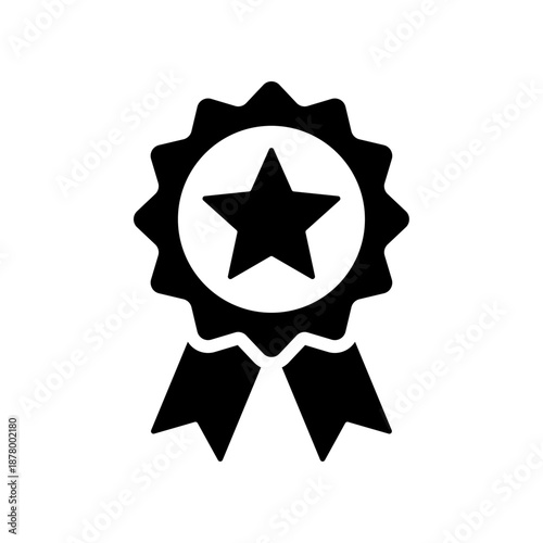 Ribbon award with star icon