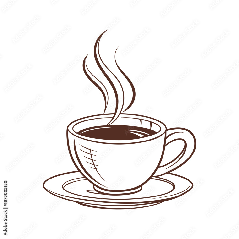Fototapeta premium A steaming cup of coffee Vector