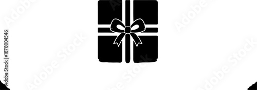 Gift box with ribbon and bow, concept of surprise and celebration, abstract design