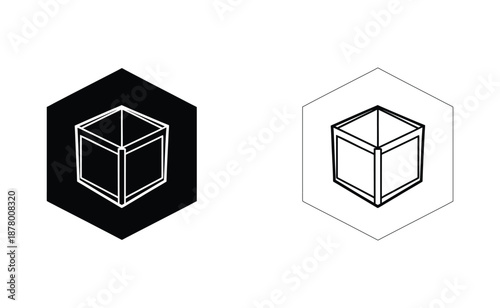 Two cubes inside hexagons Vector