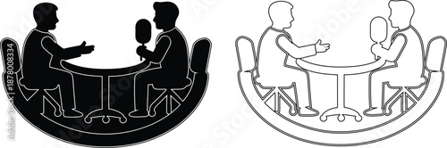 Historical meeting in circular room Vector