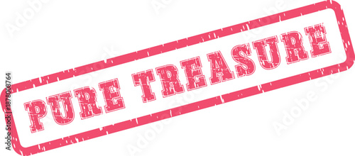 Authentic Pure Treasure Vintage Rubber Stamp Design Denoting Value and Exclusivity