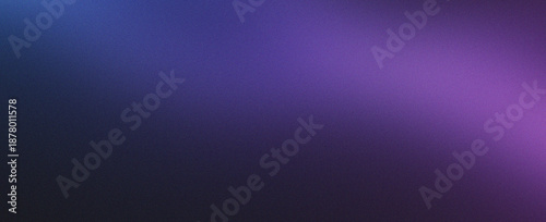 Abstract gradient shape deep blue to purple grainy background noise texture design wallpaper backdrop banner poster header. Vintage tv static surface with soft glow dimension.