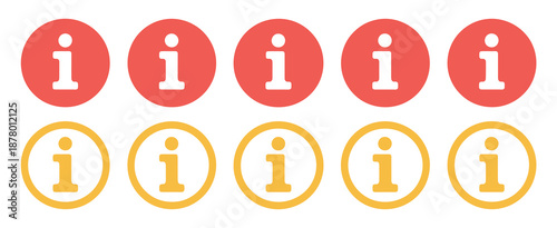 Information isolated on white background, circle info signs, simple and clear information symbols, vector illustration for websites